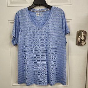 RBK Performance Short Sleeve Top - Blue Stripes - Size 2X